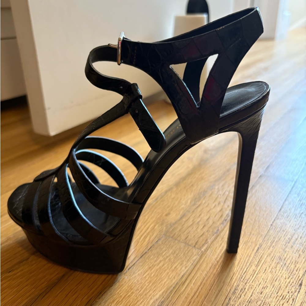 Yves Saint Laurent Black and Brown Stiletto Heels, EUC